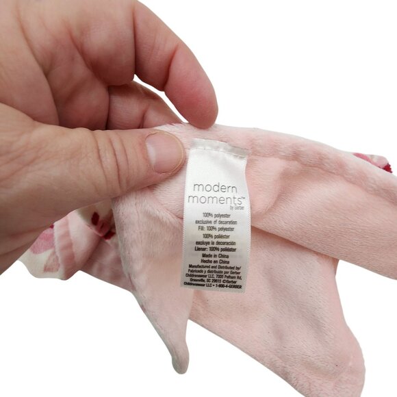 Gerber Modern Moments Pink Bear Plush Security Blanket Size 12 in x 12 in - Picture 3 of 3